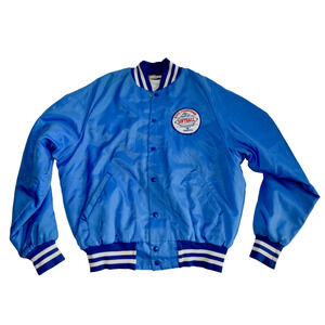 Vintage Softball Don-Alleson Athletic Satin Jacket Blue State Championship Sz L